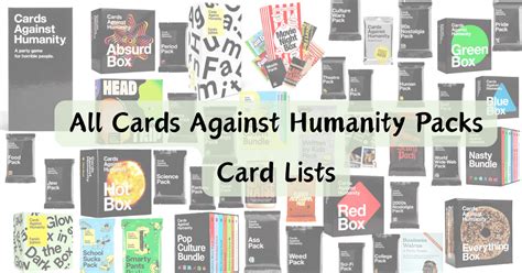 All Cards Against Humanity Expansions and Packs List.